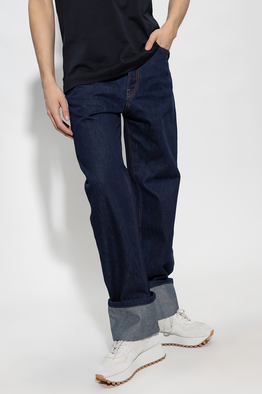 Turn up jeans store mens